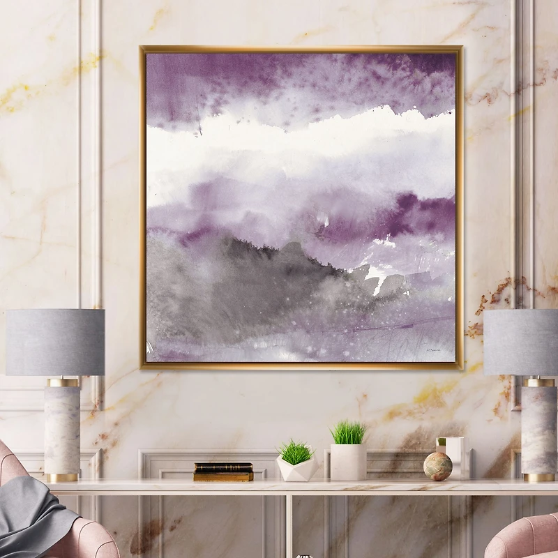 Midnight at the Lake III Amethyst and Grey  Wall Art