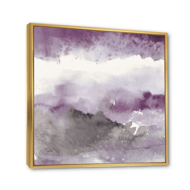 Midnight at the Lake III Amethyst and Grey  Wall Art