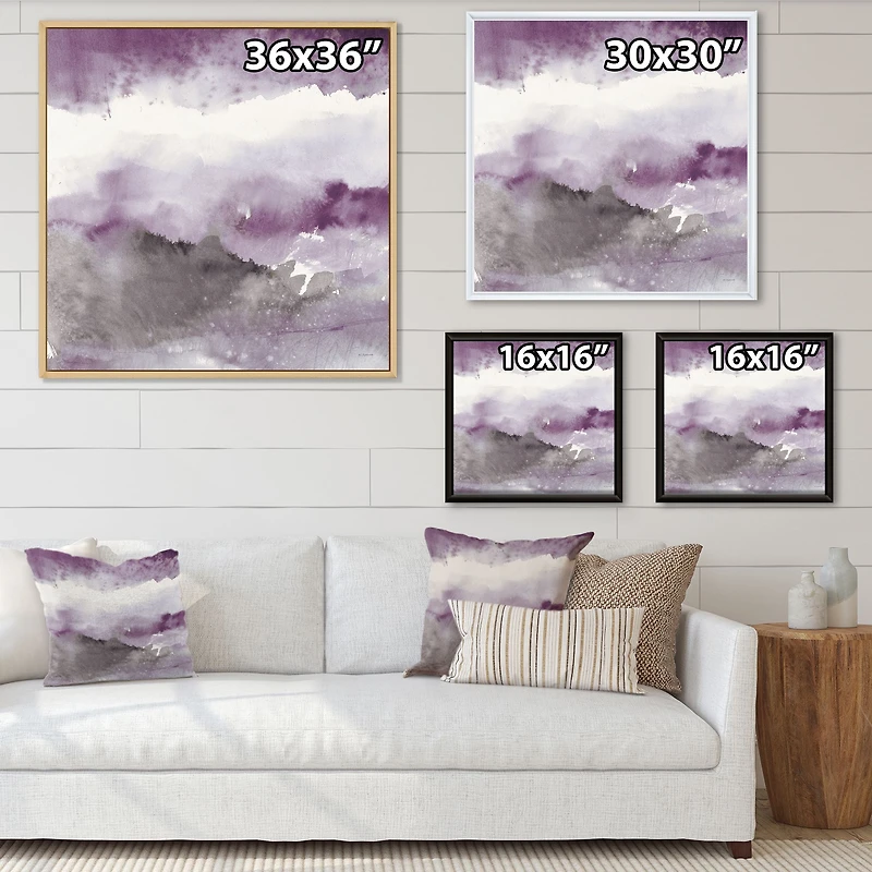 Midnight at the Lake III Amethyst and Grey  Wall Art