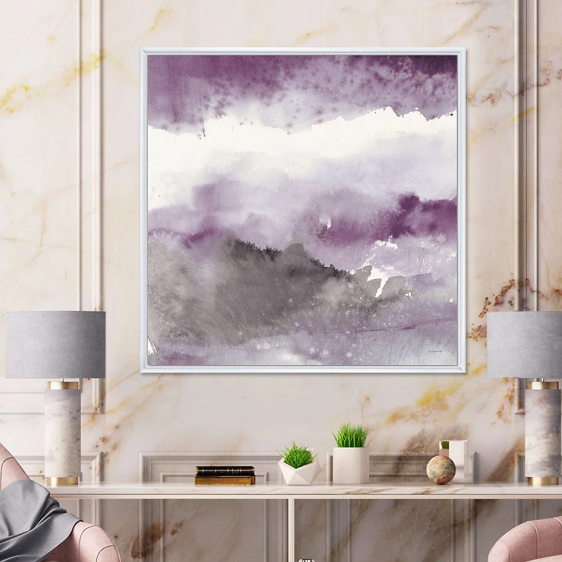 Midnight at the Lake III Amethyst and Grey  Wall Art