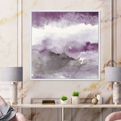 Midnight at the Lake III Amethyst and Grey Wall Art