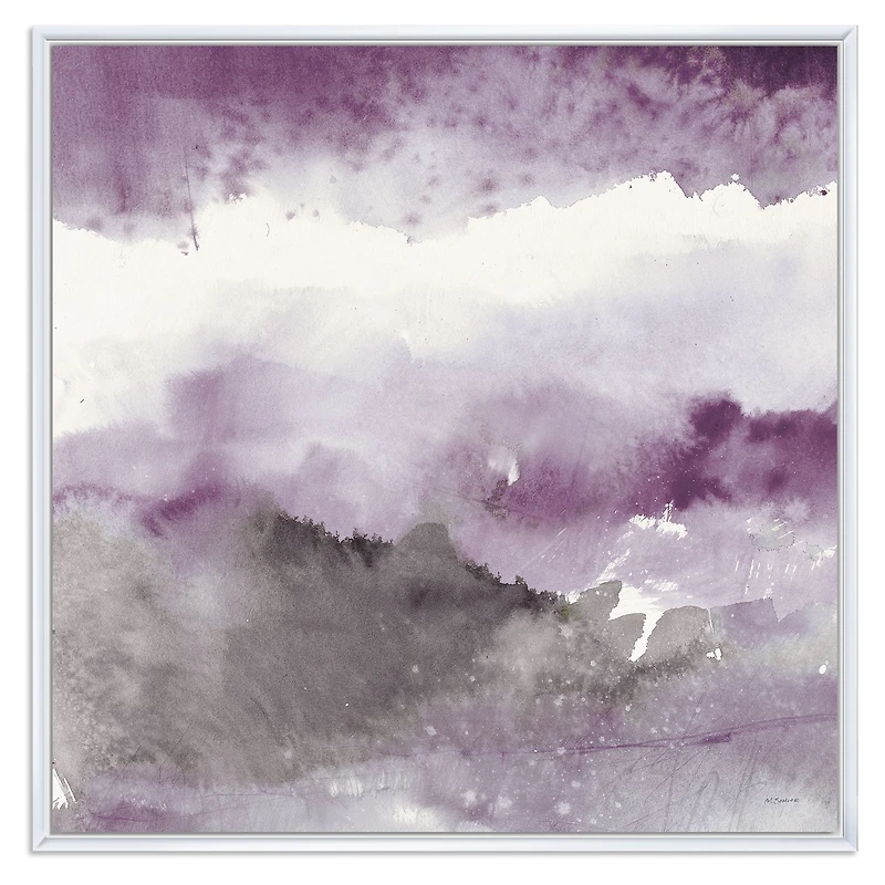 Midnight at the Lake III Amethyst and Grey  Wall Art