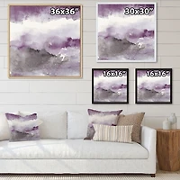 Midnight at the Lake III Amethyst and Grey  Wall Art