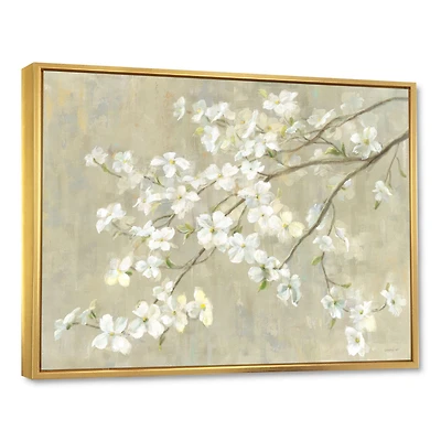 Dogwood Spring Neutral  Canvas Wall Art Print