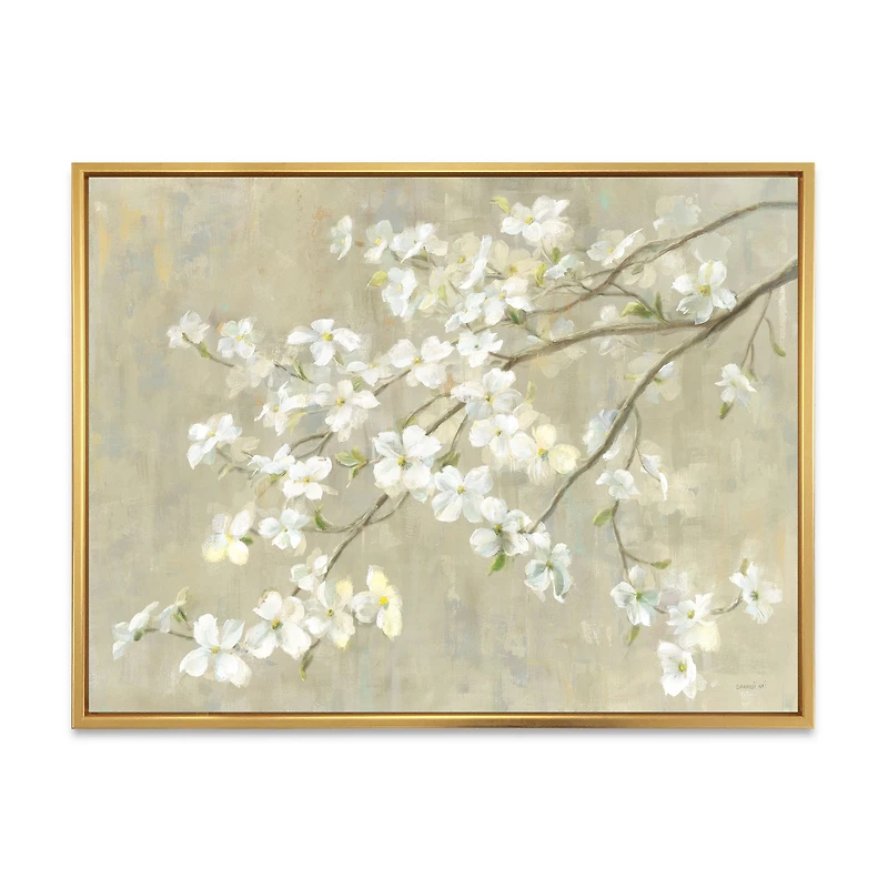 Dogwood Spring Neutral  Canvas Wall Art Print