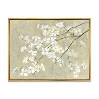 Dogwood Spring Neutral  Canvas Wall Art Print