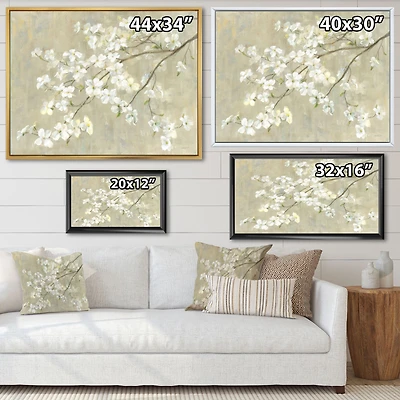 Dogwood Spring Neutral  Canvas Wall Art Print