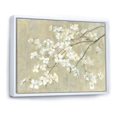 Dogwood Spring Neutral  Canvas Wall Art Print