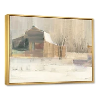Winter on the Farm house  Canvas Art