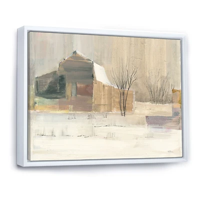 Winter on the Farm house  Canvas Art
