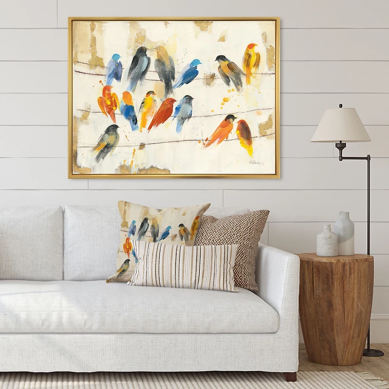 Multicolor Bird Meeting Wall Art