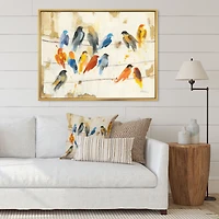 Multicolor Bird Meeting Wall Art