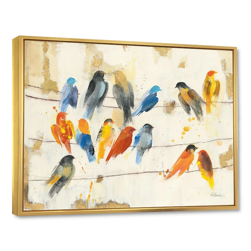 Multicolor Bird Meeting Wall Art