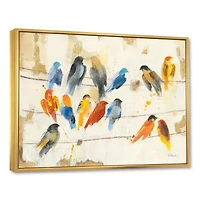 Multicolor Bird Meeting Wall Art