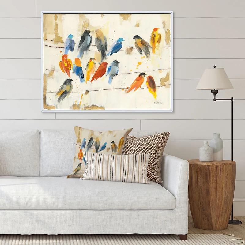 Multicolor Bird Meeting Wall Art