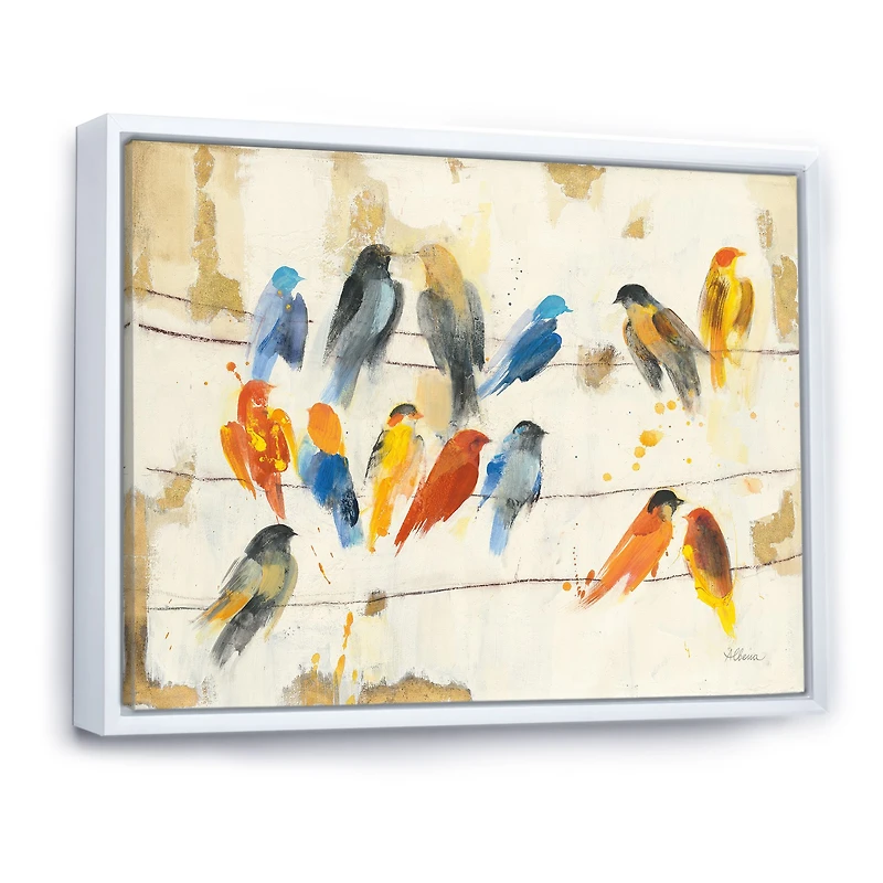 Multicolor Bird Meeting Wall Art