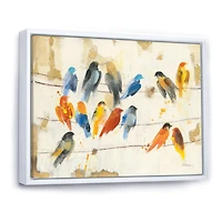 Multicolor Bird Meeting Wall Art