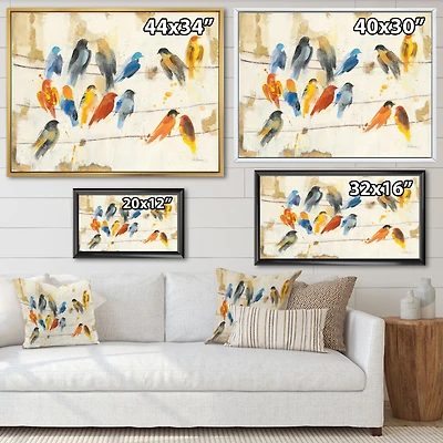 Multicolor Bird Meeting Wall Art