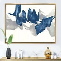 Gouache Sapphire on Gray  Canvas Wall Art