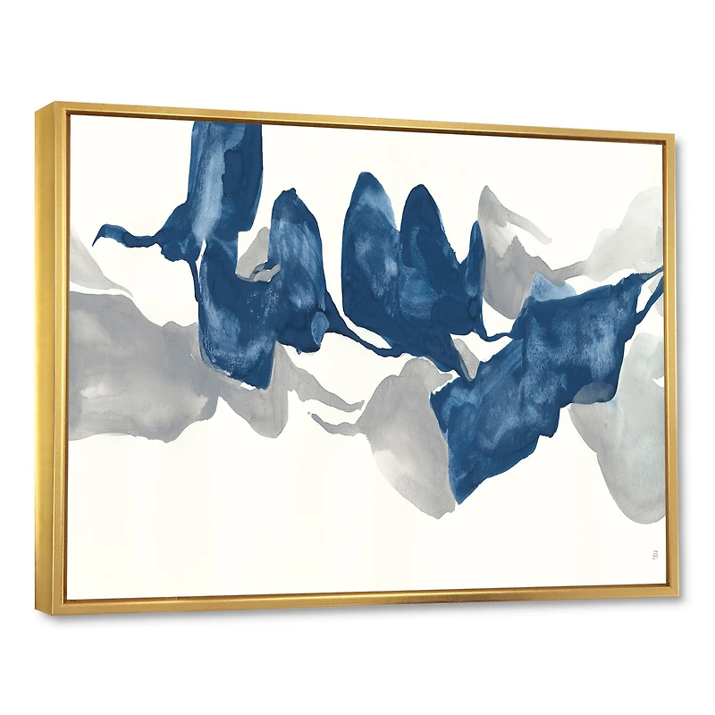 Gouache Sapphire on Gray  Canvas Wall Art