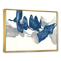 Gouache Sapphire on Gray  Canvas Wall Art