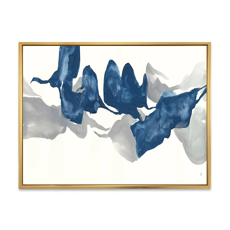 Gouache Sapphire on Gray  Canvas Wall Art