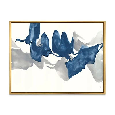 Gouache Sapphire on Gray  Canvas Wall Art