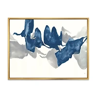 Gouache Sapphire on Gray  Canvas Wall Art