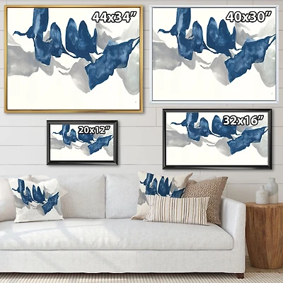 Gouache Sapphire on Gray  Canvas Wall Art