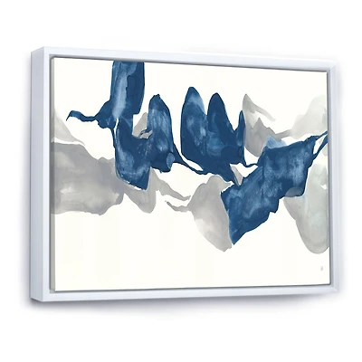 Gouache Sapphire on Gray  Canvas Wall Art