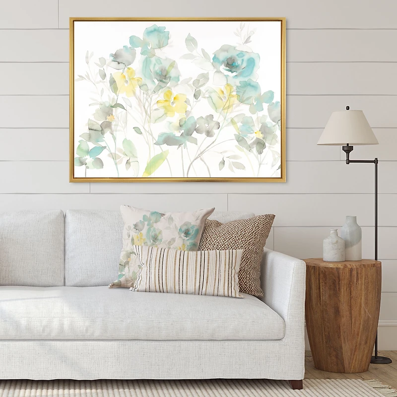 Aqua Rose Natural Element  Canvas Wall Art