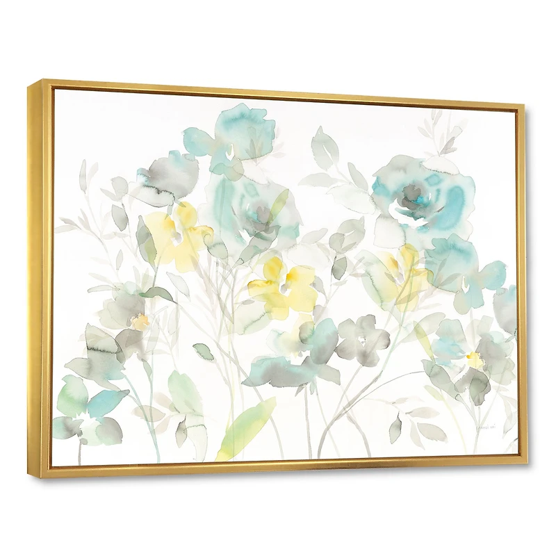 Aqua Rose Natural Element  Canvas Wall Art