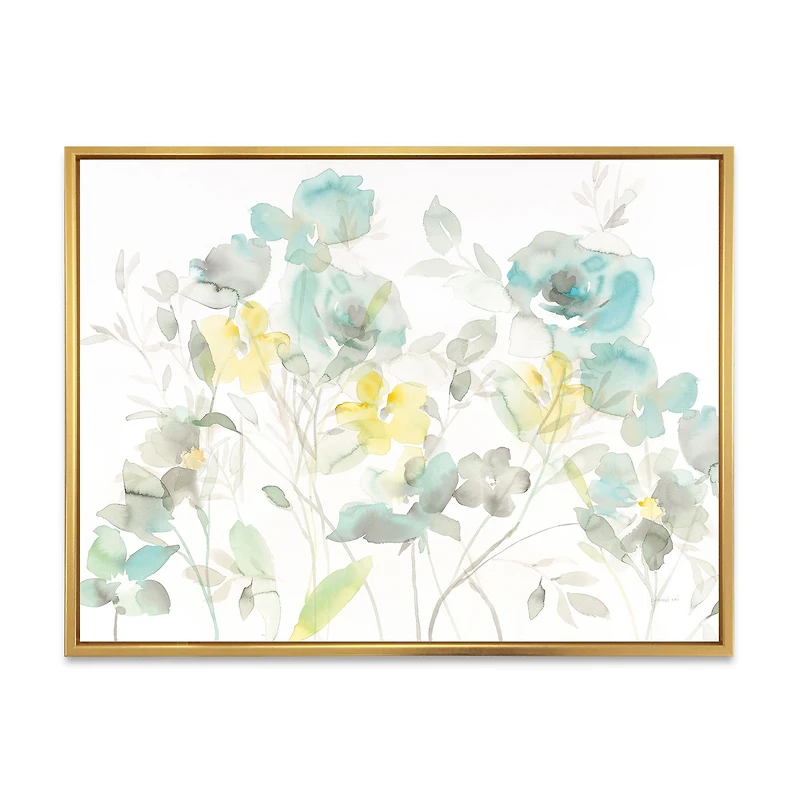 Aqua Rose Natural Element  Canvas Wall Art
