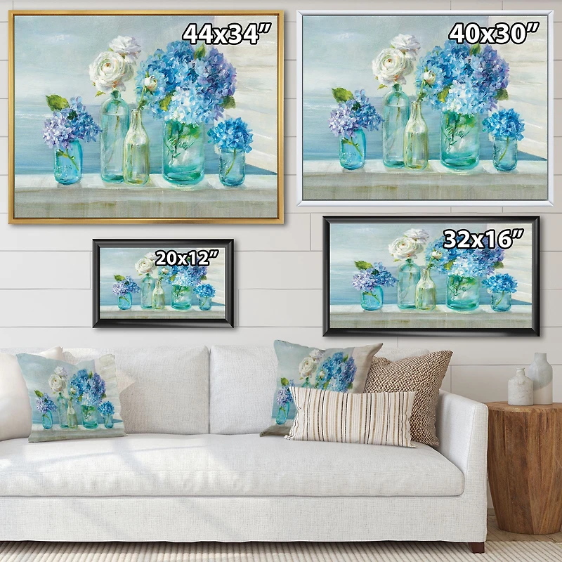 Coastl Flowers Bouquets  Canvas Art