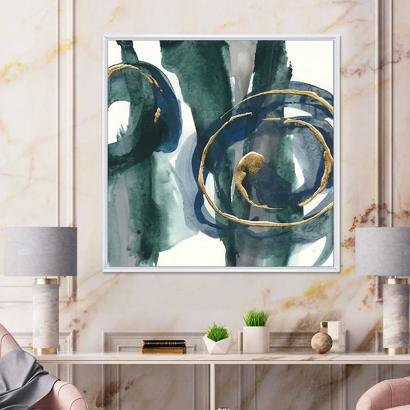 Indigo and Gold III Canvas Wall Art Print