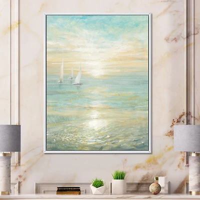 Sunrise Boat I Canvas Wall Art