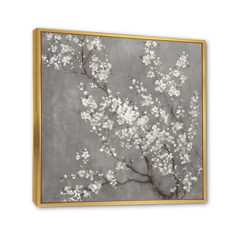 White Cherry Blossoms II Canvas Wall Art Print