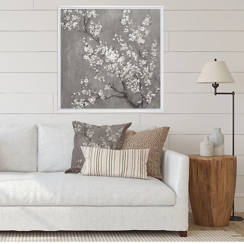 White Cherry Blossoms II Canvas Wall Art Print
