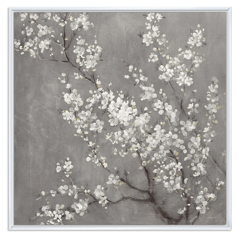 White Cherry Blossoms II Canvas Wall Art Print