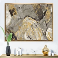 Painted Gold Stone Canvas Art