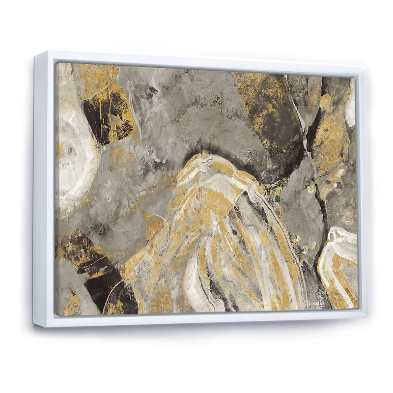 Painted Gold Stone Canvas Art