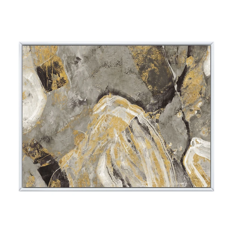 Painted Gold Stone Canvas Art