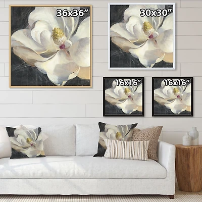 Vivid White Magnolia IV Canvas Wall Art