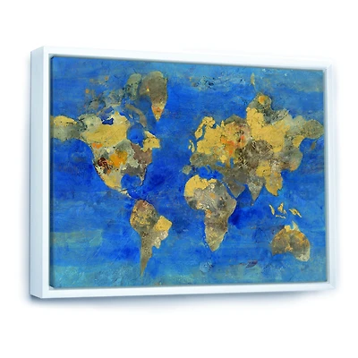 Golden Glam World Map  Wall Art
