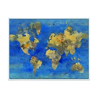 Golden Glam World Map  Wall Art