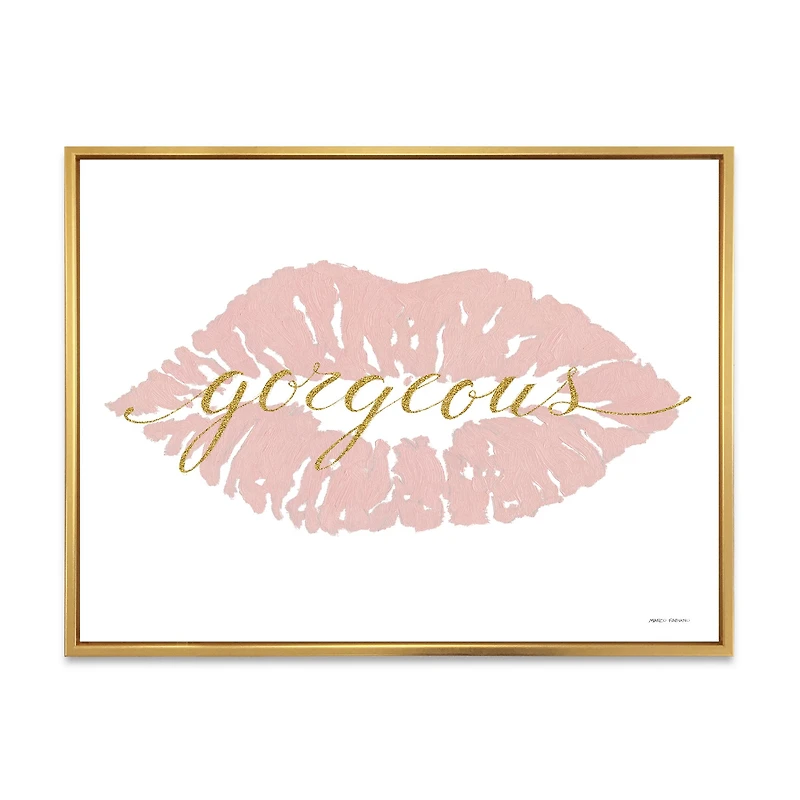 Fashion Glam Lips on Gold II  Wall Art