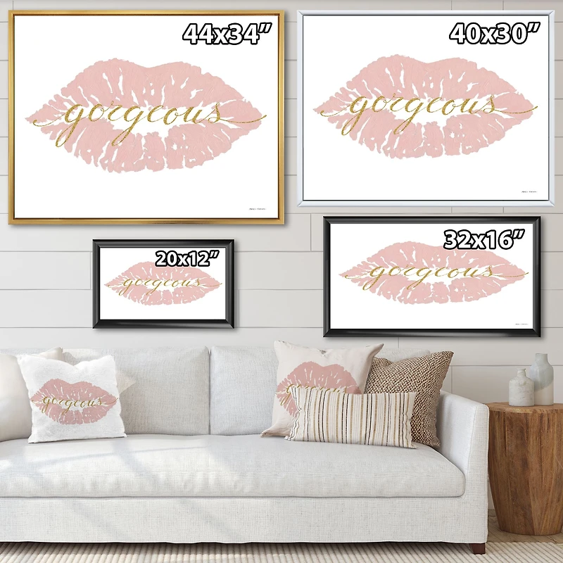 Fashion Glam Lips on Gold II  Wall Art
