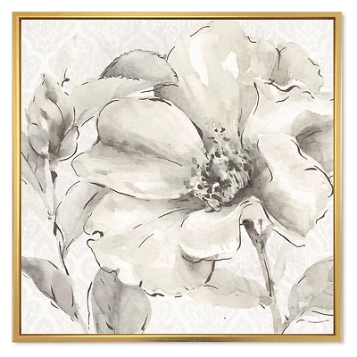 Indigold Grey Peonies IV Canvas Art