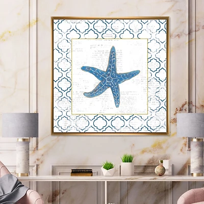 Toile  « Navy Starfish with Gold »