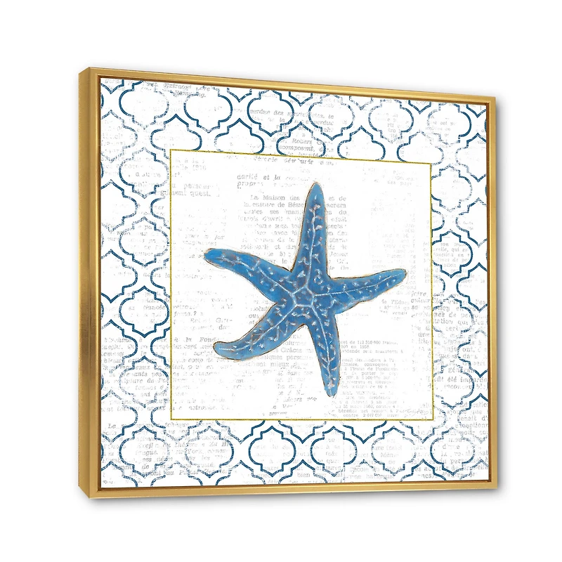 Toile  « Navy Starfish with Gold »